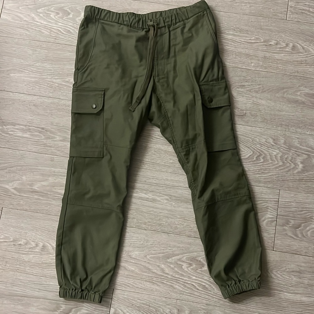 Beams Green Drawstring Cargo Pants